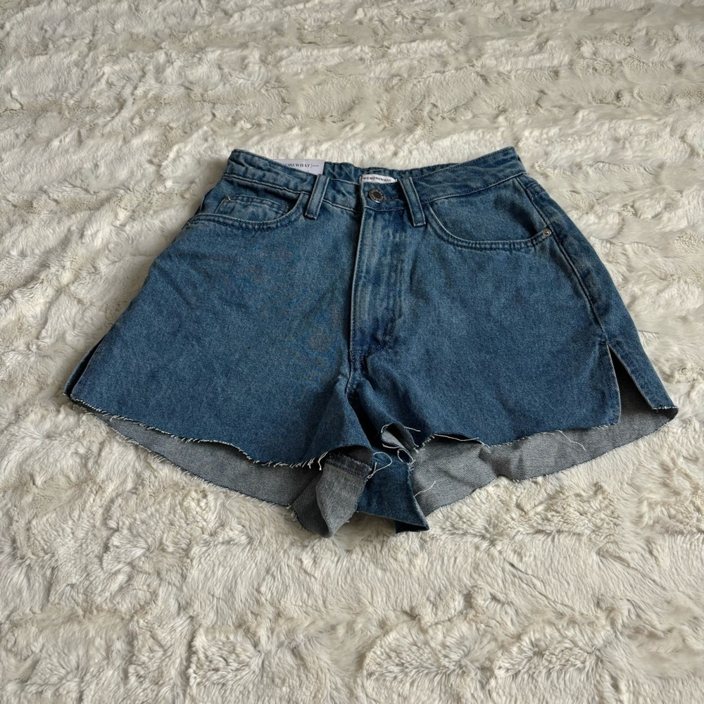 NWT We Wore What Women's Size 24 Blue Denim Boyfriend Shorts